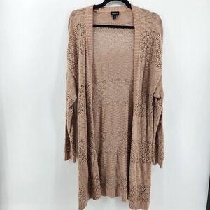 Torrid Beige Knit Open Front‎ Duster Cardigan Sweater Plus Size 1X